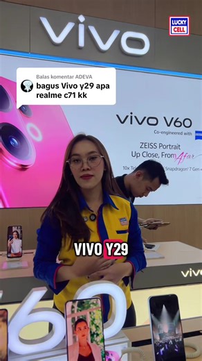 Membalas @ADEVA Vivo Y29 hadir buat nemenin aktivitas harian kamu 💙 Desain stylish, performa lancar, dan baterai awet seharian. Cocok buat kerja, belajar, sampai hiburan tanpa ribet ✨ Yuk dapetin Vivo Y29 di lucky Cell terdekat Cek harga hp terbaru? klik link di bio💙🩵 Lucky Cell | GARANSI HP 7 HARI GANTI BARU #PromoLuckyCell #LuckyCellCiracas #LuckyCellHPMurah #Vivoy29 #vivo