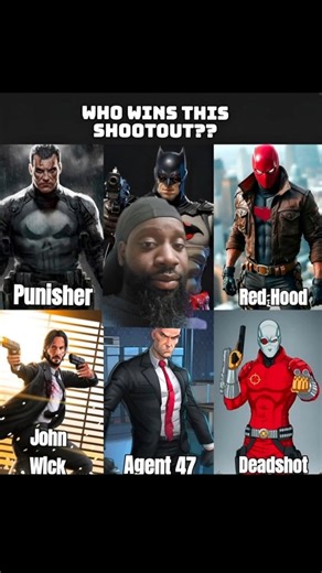 Rome CG on Instagram: "Let me know! Don't forget to Follow and Share! #marvel #dccomics #comics #vs #fight #deathbattle #shooter #gun #rifle #shootout #deadshot #redhood #batman #agent47 #hitman #keanureeves #johnwick #punisher #fyp #foryou #viral #explore #viralreels #explorepage"