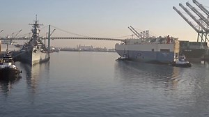 1.1K views · 55 reactions | Follow an auto carrier through the Port of Los Angeles Main Channel, under the Vincent Thomas Bridge to the East Basin, courtesy of LA Waterfront Live Cameras 1 and 2 powered by EarthCam. portofla.org/livestream | Port of Los Angeles | Facebook