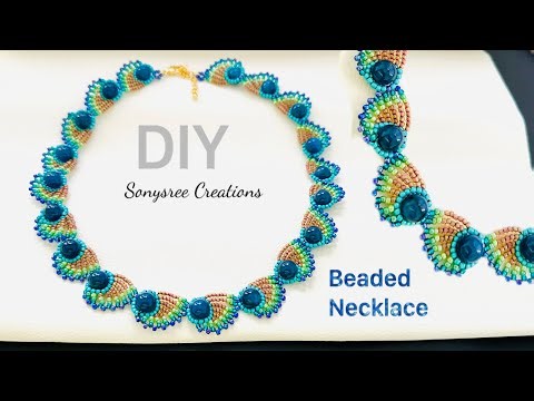 Hera Peacock Necklace || DIY peacock beaded necklace || How to make beaded necklace