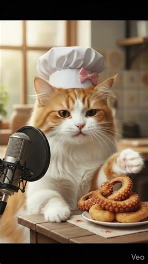 Cat eat octupus fry asmr mukbank