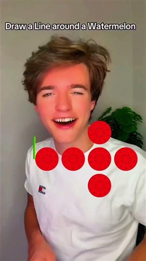 Draw a line around the Watermelon 🍉