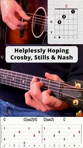 Helplessly Hoping - Crosby, Stills & Nash #shorts #guitar #tutorial #nash #crosby #song #gitarre