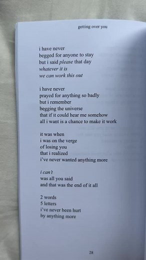 Poetry Book: Getting Over You - Heartbreaking Poems & Quotes