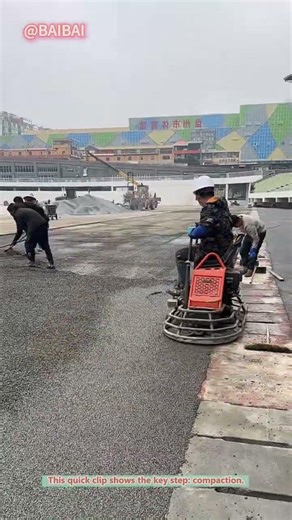 How a Road Roller Flattens Concrete | Street Construction