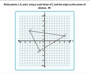Dilate points J, K, and L using a scale factor of \frac{1}{2} a... | Filo