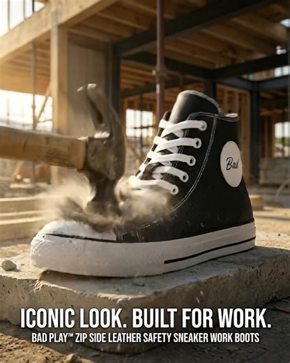 Finally, a work boot that doesn’t look like a work boot. 🔥 Meet the BAD Play™ Zip Side Safety Sneaker. We’ve combined the iconic high-top sneaker look with real worksite protection. You get a steel safety toe, water-resistant leather, and a high-grip rubber outsole—all in a slim, lightweight profile. 👟 Street-inspired style 🛡️ Steel toe protection ⚡ Easy-access zip side 💧 Water-resistant leather Look good on site and off. Shop the collection now! 👇 https://badworkwear.com.au/collections/fea
