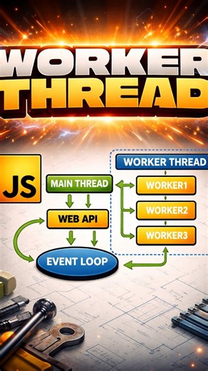 Vivek Pandey on Instagram: "What Is a Worker in JavaScript? | Web Workers Explained Simply #javascript #coding #programming #nodejs #ai"