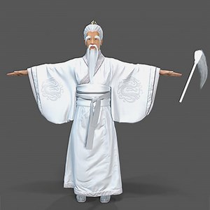 Asian Oldman Japan Korea Chinese - 3D Model by Huang_9527