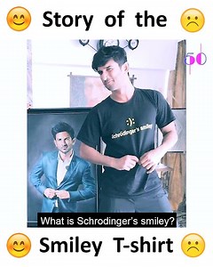 2.3M views · 83K reactions | Everyone's favourite Schrodinger's smiley T-shirt has a story behind it. You can get the T-shirt by visiting the link below: https://geekdawn.com/collections/half-t-shirts/products/geekdawn-mens-round-neck-graphic-t-shirtschrodingers-smiley-black?variant=36066518827169 | Preetie Deshwal | Facebook