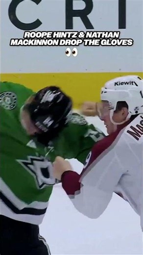 Roope Hintz & Nathan MacKinnon drop the gloves 🤯👀 #nhl #hockey #fight