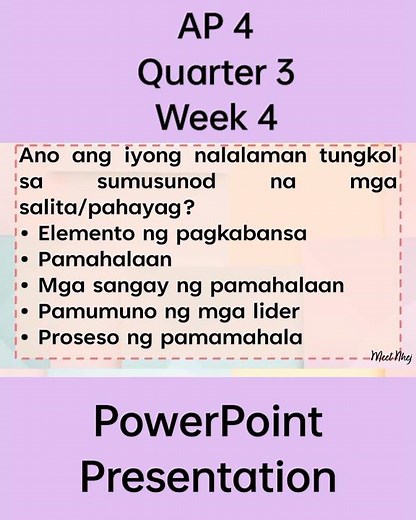 AP 4 Matatag Curriculum PowerPoint Presentation Quarter 3 Week 4 #grade4matatag #grade4 #ppt