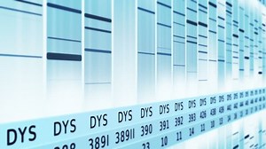DNA Sequence. Zoom out. White-Cyan. 3 videos in 1 file. Lateral and frontal view of DNA sequences.