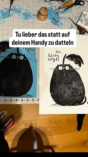 Linoldruck ist immer wieder faszinierend. Wer hat’s schonmal ausprobiert? | Halfbird
