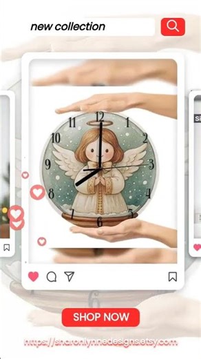 Heavenly Angel Wall Clock: Handcrafted Celestial Timepiece, Made in USA for Home Decor