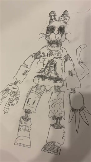 My custom animatronic ! 👨‍⚕️🐱🩸🤖 (drawing tut : Cartooning club how to draw ) #viral #reels