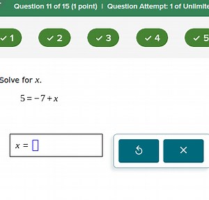 Solve for x.5 = -7   x... | Filo