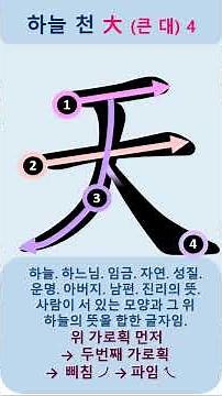 7급 한자 하늘 천(天)의 획순과 단어 알아보기