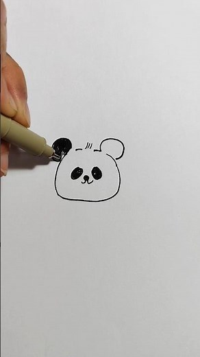 Learn how to draw a cute panda 🐼 step by step! #cutepanda #easydraw #artideas #pandapic