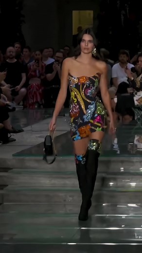 Kendall Jenner Walking for Versace SS19