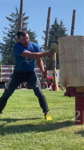 Traditional Wood Chopping Techniques Demonstrated Outdoors