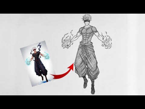 How to Draw Gojo Satoru Full Body (Jujutsu Kaisen) | Step by Step Drawing