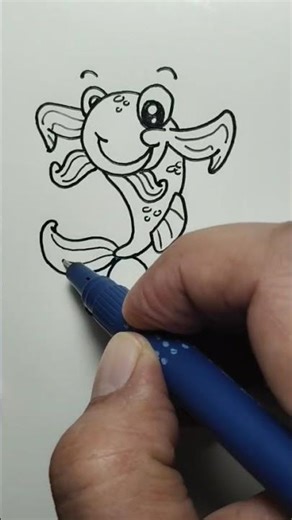 How to draw a funny fish #cartooning #art #fish #caricature #easy #likeandsubscribe