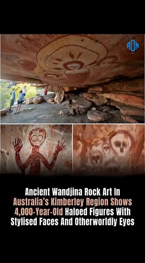 🪨 THE WANDJINA MYSTERY — 4,000 YEARS OLD AND STILL UNSOLVED! Ancient Wandjina rock art found in Australia's Kimberley region continues to mystify researchers, historians, and mystery lovers. These 4,000-year-old paintings show: ✨ Circular halos ✨ Large, otherworldly eyes ✨ Unique stylized faces which are completely different from any other ancient art. Local Aborigines believe the Wandjina were powerful beings from the sky—protectors of rain, clouds, and life. Many researchers believe this art 