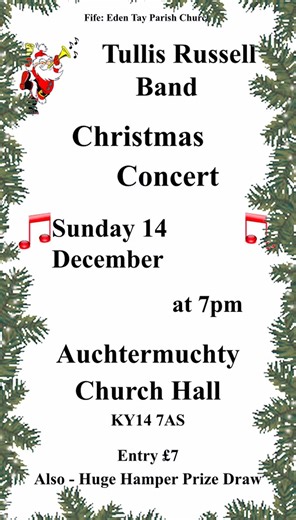 Delighted to heading back to Auchtermuchty Church Hall for our annual Christmas concert there! This year we will be there on Sunday 14th December. It's always a great evening - we look forward to seeing you there! | Tullis Russell Mills Band