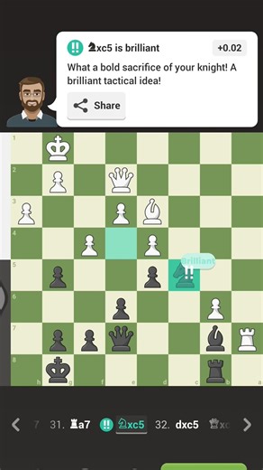 Knight sac to break passed pawns chain!!! #brilliantmove #chess #chessgames #games