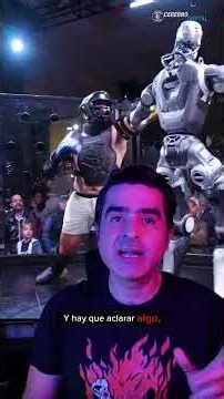 The first fight between a human and a robot their size😳🥊🤖