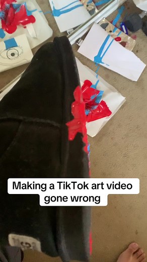 I stepped on the paint packets 🙃😞 #art #artist #drawing #painting #sketch