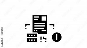 cloud storage incident animated glyph icon. cloud storage incident sign. isolated on white background