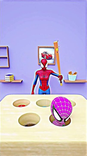 Spider-Man Whack-A-Mole Colored Hero Challenge #WhackAMole #SpiderMan #FunnyAnimation