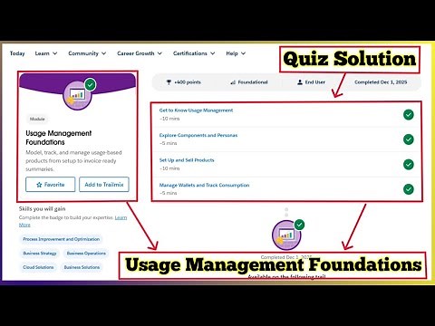 Usage Management Foundations | Salesforce Trailhead | Quiz Solution