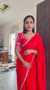 Best saree on meesho / ghamu saran / Red colour Saree for Wedding #shorts