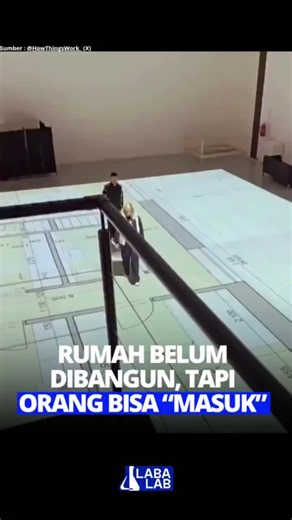Repost @labalab.id Teknologi ini bikin blueprint rumah terasa hidup di dunia nyata. Sebuah sistem floor projection canggih kini memungkinkan denah rumah diproyeksikan langsung ke lantai dalam ukuran asli, sehingga orang bisa berjalan mengelilingi ruangan seolah bangunan itu sudah jadi. Teknologi ini memanfaatkan proyektor presisi tinggi dan sensor gerak untuk menampilkan posisi kamar, dinding, pintu, hingga tata letak furnitur secara real-time. Developer properti dan arsitek mulai memakainya unt