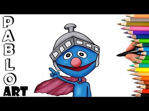 How to draw super Grover from Sesame Street | Learn to Draw step by step