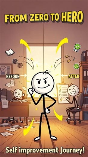 Stickman’s Journey to Self Improvement | 7 Scenes of Growth & Motivation #selfimprovement
