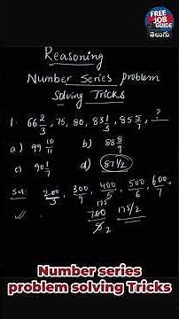 Master Number Series Problem Solving Tricks | Free Job Guide Telugu