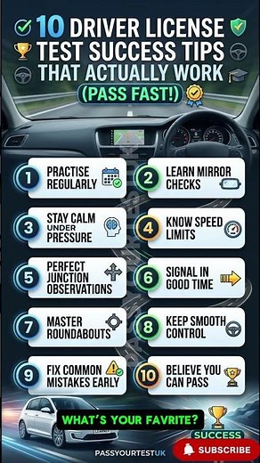 10 DRIVER LICENSE TEST SUCCESS TIPS THAT ACTUALLY WORK #drivingtips #driverslicense #drivingtest