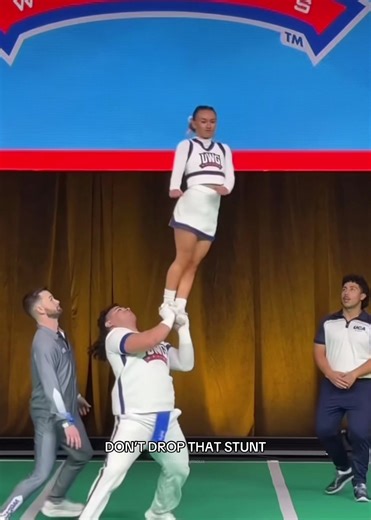 What a Save! Love a good recovery from this teams in the UCA College Nationals Partner Stunts 2026 🤩 credits and rights to the owner #cheer #cheerleading #cheertok #stunt #save