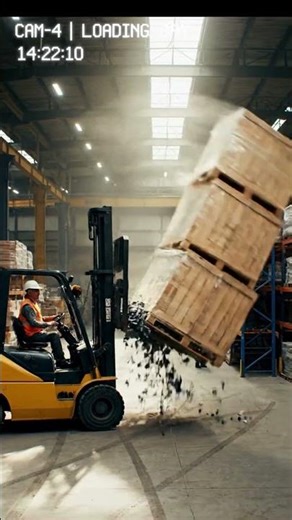 “One wrong tilt… and everything came down! 😳📦”