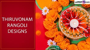 Thiruvonam 2024 Rangoli Designs: Beautiful Pookalam Patterns, Floral Designs and Traditional Athapookalam Motifs To Decorate the House on the Festival (Watch Videos) | 🙏🏻 LatestLY