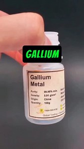 ⚗️ Did you know about Gallium Metal? This fascinating element looks solid, but it actually melts in your hand at just 29.7°C (around 85°F)! 🔥🖐️ That means body heat alone can turn it into liquid. 🌍 Origin: China 💎 Purity: 99.99% min. ⚖️ Density: 5.91 g/cm³ ⚗️ Quantity: 100g Gallium is often used in electronics, semiconductors, LEDs, and scientific experiments. It’s safe to handle (non-toxic), but it can dissolve aluminum—making it both fun and a little dangerous in experiments! ⚡ Would you t