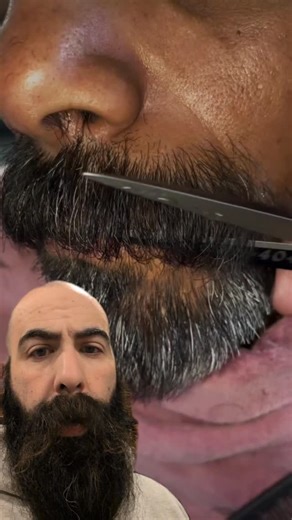 Little mustache trim and almost loses a nose. | Beard Laws