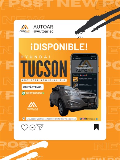 👨‍👩‍👧🚙 ¡𝗨𝗻 𝗦𝗨𝗩 𝗽𝗲𝗻𝘀𝗮𝗱𝗼 𝗽𝗮𝗿𝗮 𝗮𝗰𝗼𝗺𝗽𝗮𝗻̃𝗮𝗿 𝘁𝘂 𝘃𝗶𝗱𝗮❗Espacioso, cómodo y confiable. El 𝙏𝙐𝘾𝙎𝙊𝙉 es el compañero perfecto para tu familia. ✨ ¡𝑪𝒐𝒕𝒊𝒛𝒂 𝒂𝒉𝒐𝒓𝒂❗ 📆Modelo 2012 ⚙️ Motor 2.0 🔤 Placa de Pichincha 💺 Tapizado original 10/10 👌 📻 Pantalla Android 9