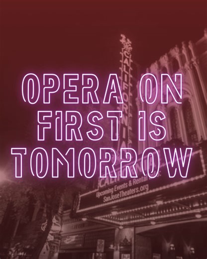 🎶 Opera on First is TOMORROW — and it's FREE! 🎉 In partnership with South First Friday, join us at the California Theatre tomorrow, Friday, November 7 (5:30–8:30 PM) for a night full of live music, community, and fun in downtown San José! Enjoy incredible performances by soprano Valeria Estrada, mezzo-soprano Mariya Kaganskaya, and baritone Haoran Li, with pianist Veronika Agranov-Dafoe. Don't miss out on Jerry Nagano as he plays on the stunning Wurlitzer Organ! Explore downtown with our scave