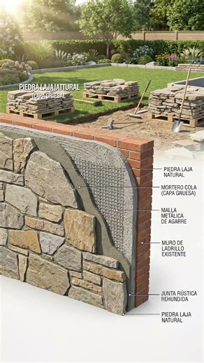 Transforma tu Muro de Ladrillo en Pared de Piedra Natural | DIY Fácil