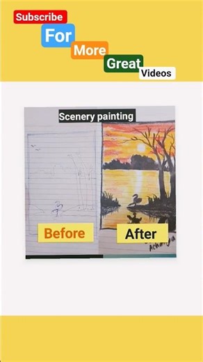 ( Timelapse)Beautiful scenery painting 🎨🖌️